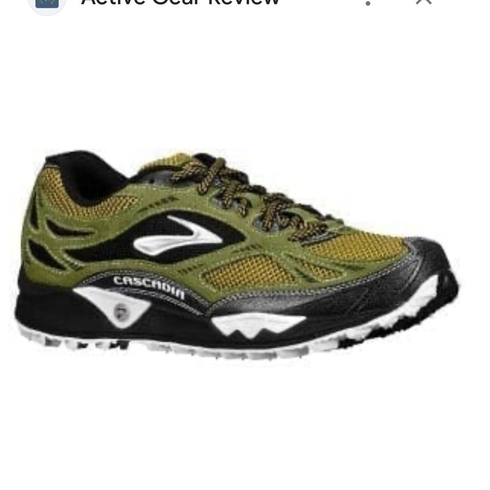 Brooks Cascadia Mens Trail Running Shoes Olive Green Black Sneakers Size 11